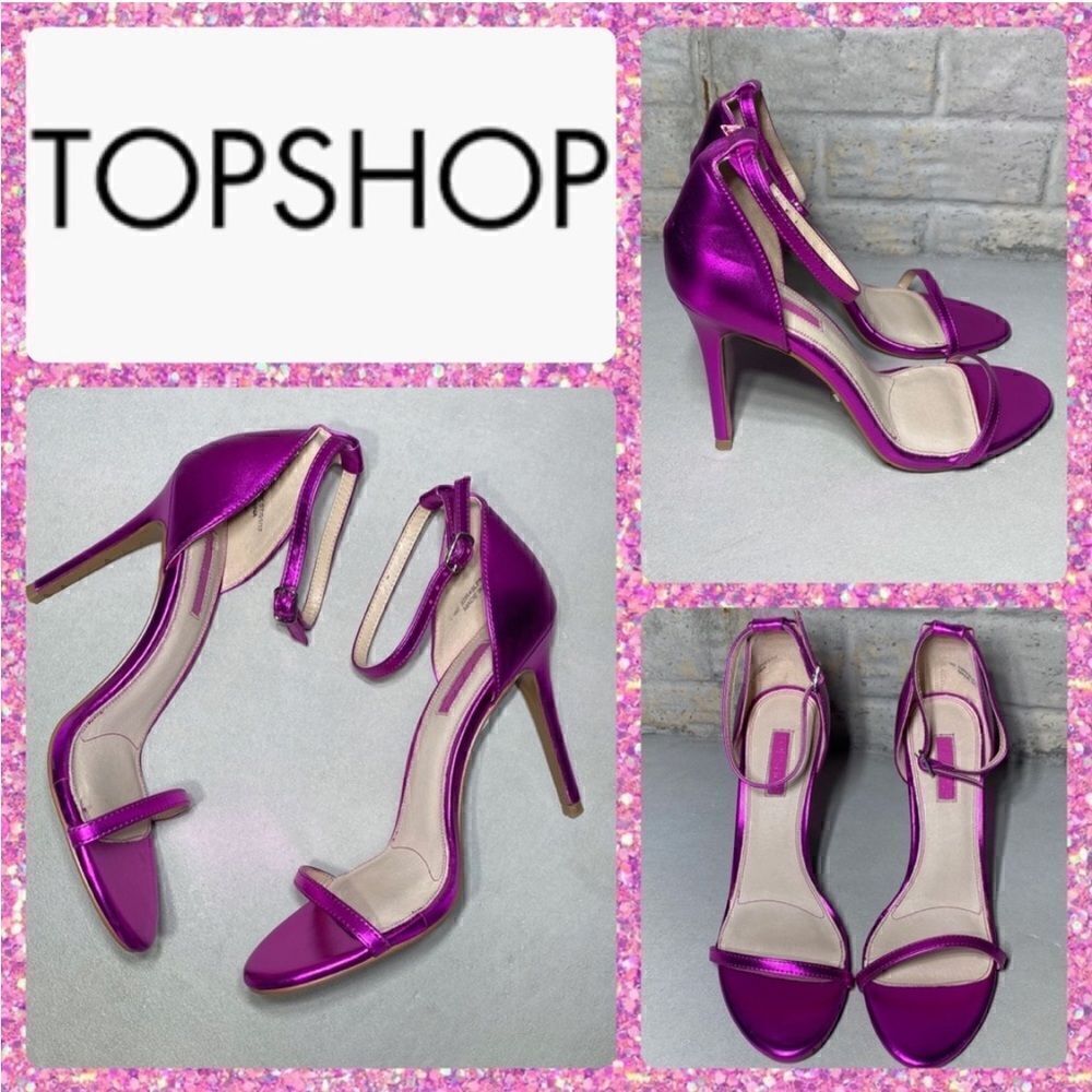 NWOB MSRP $68 Topshop Metallic Pink Heels Women's Size 9.5